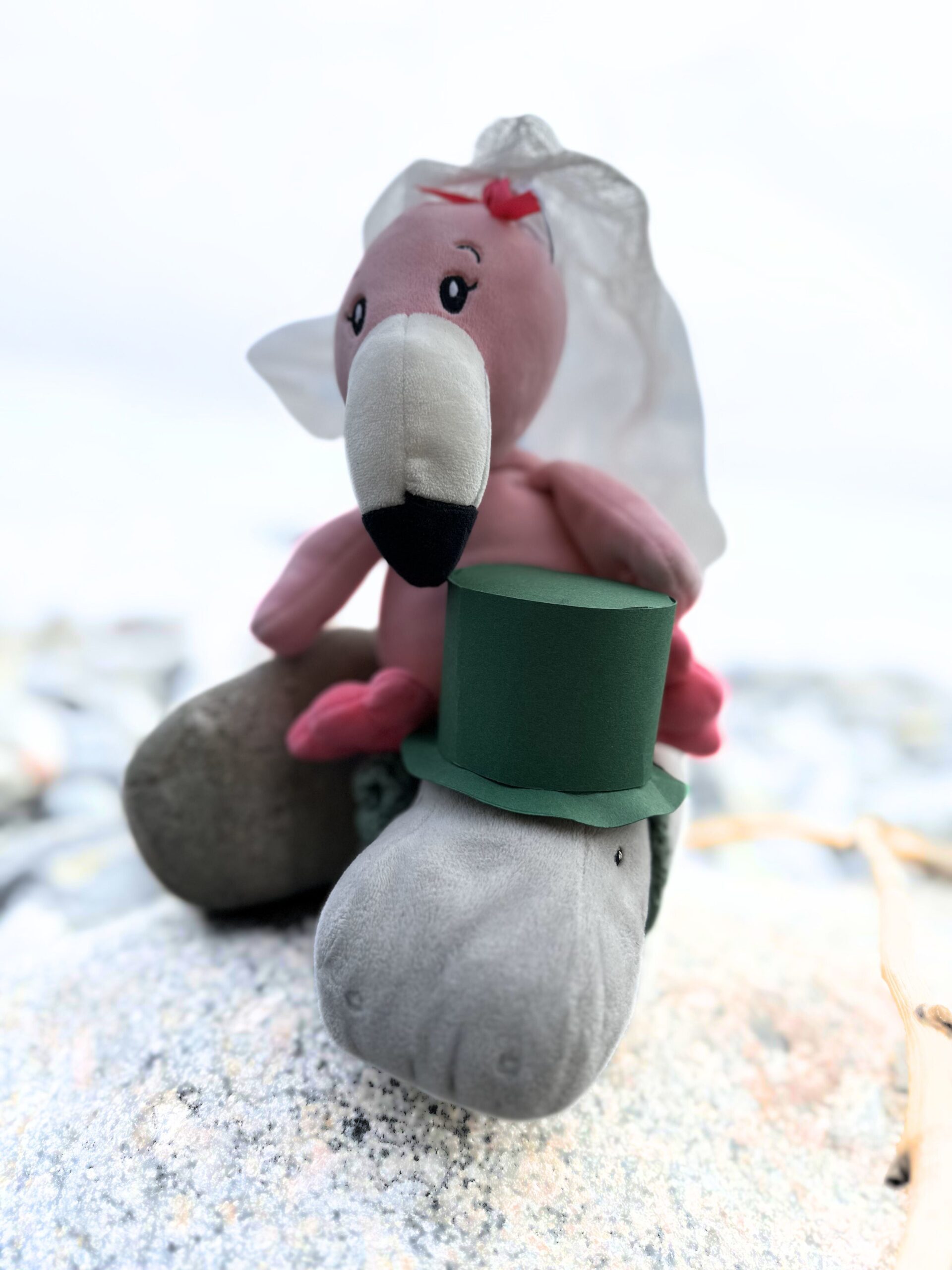 Das Nilpferd und sein Flamingo sagen "JA!"